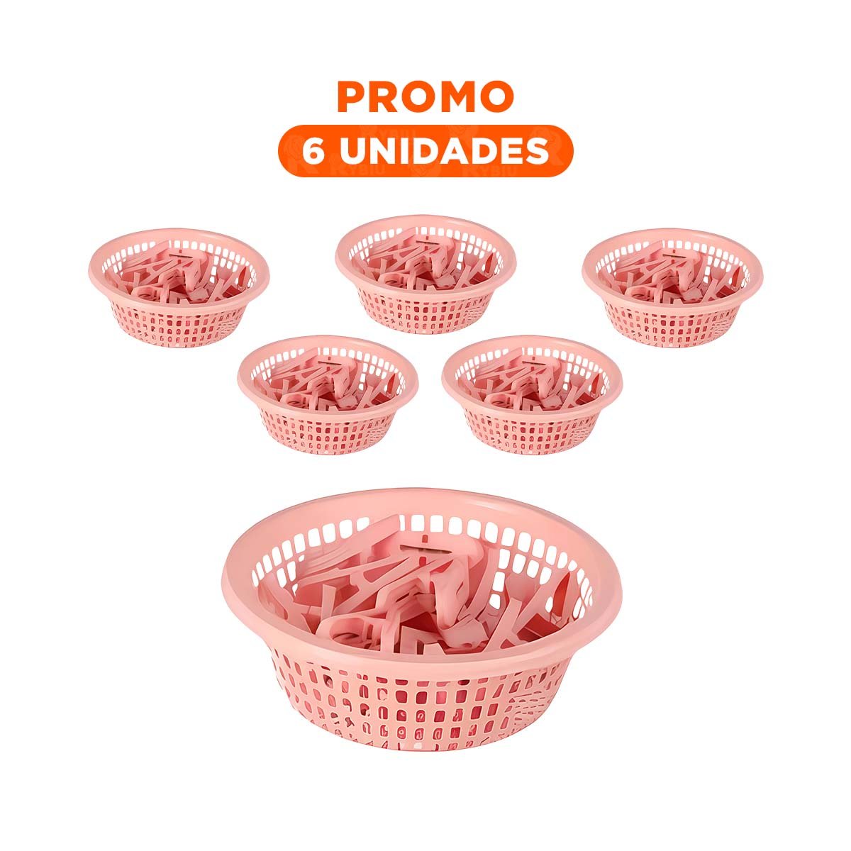 PACK6 ORGANIZADOR DECORATIVO ROSADO CLARO CIRCULAR PARA GANCHOS SEGURO - 1