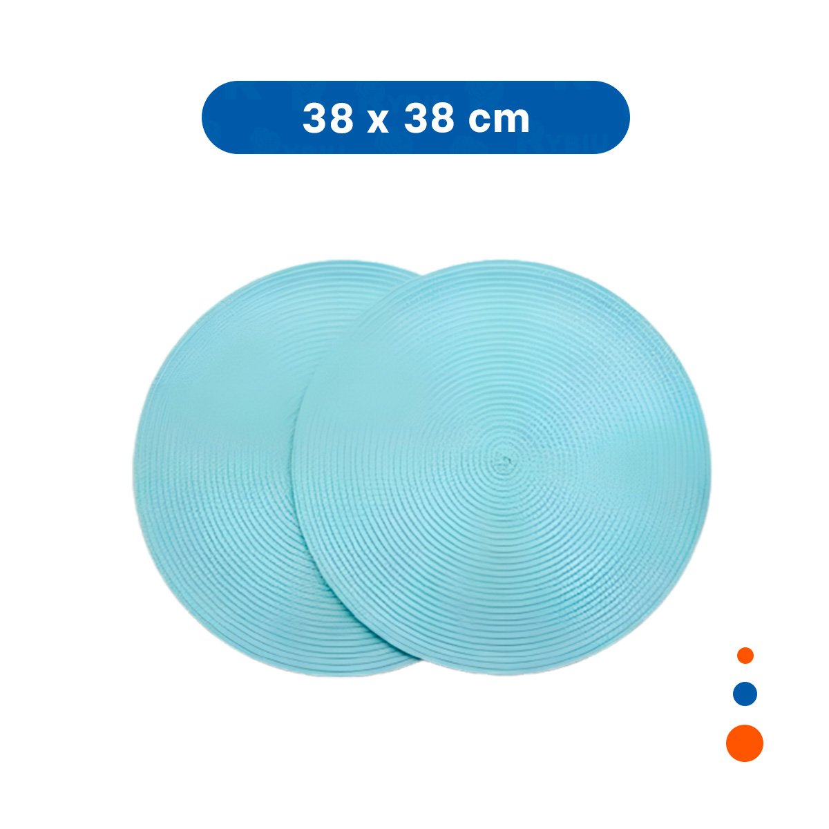PACK6 PROTECTOR CIRCULAR BOHO CELESTE CLARO PARA DECORACION DE MESA Y+REGALO STICKER - 4