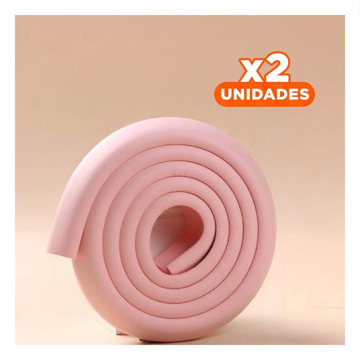 PACK2 COBERTURA ESQUINA DE ESPUMA RESISTENTE PARA BORDES DE MUEBLES ROSA Y+REGALO STICKER - 1