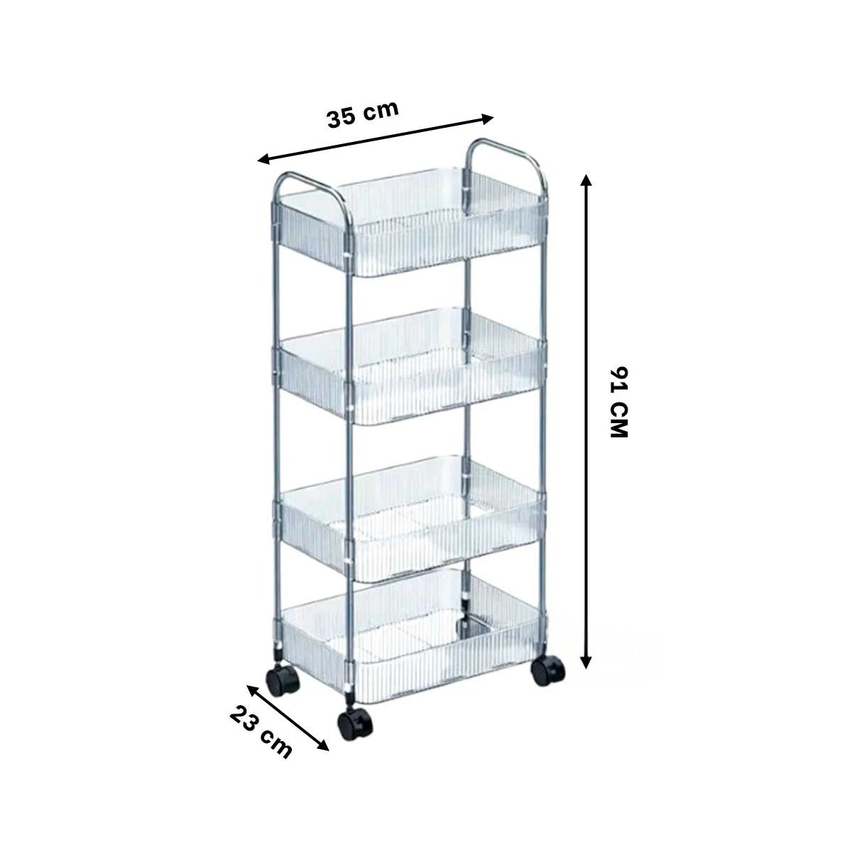 PACK6 ORGANIZADOR DE ACRILICO 4 NIVELES CON ASAS TRANSPARENTE PARA ROPA Y+REGALO STICKER - 4