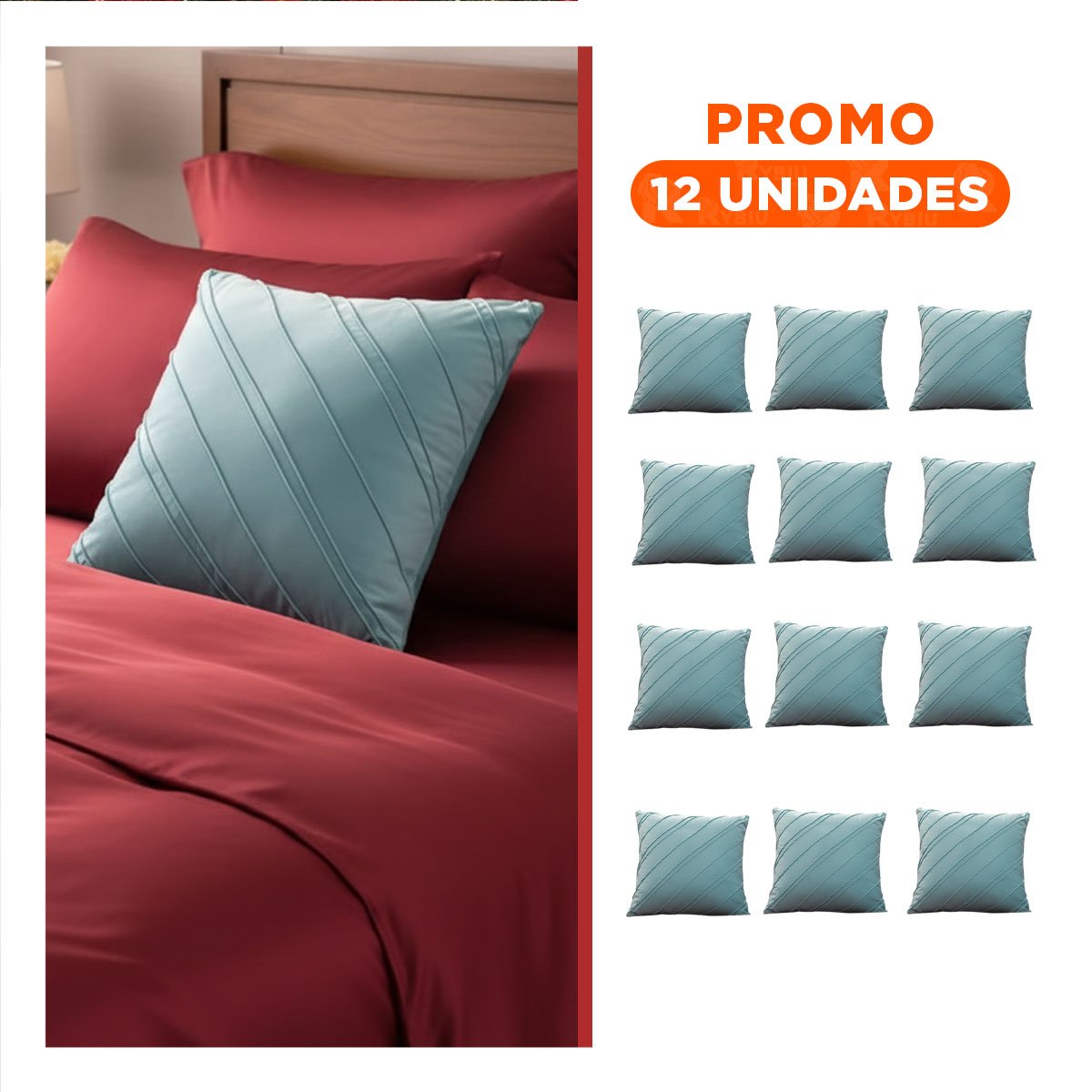 PACK12 FORRO CON SUPERFICIE DE TERCIOPELO Y DIAGONALES EN CELESTE CLARO Y+REGALO STICKER - 1