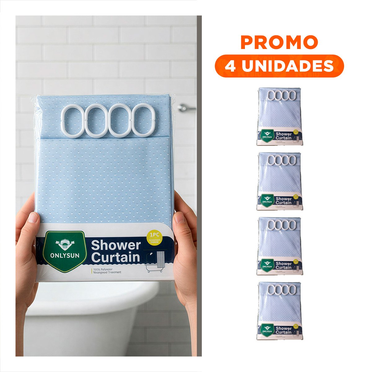 PACK4 CUBIERTA CON MEDIDAS 180X180CM PARA DUCHA CELESTE PATRON TRIANGULOS Y+REGALO STICKER - 1