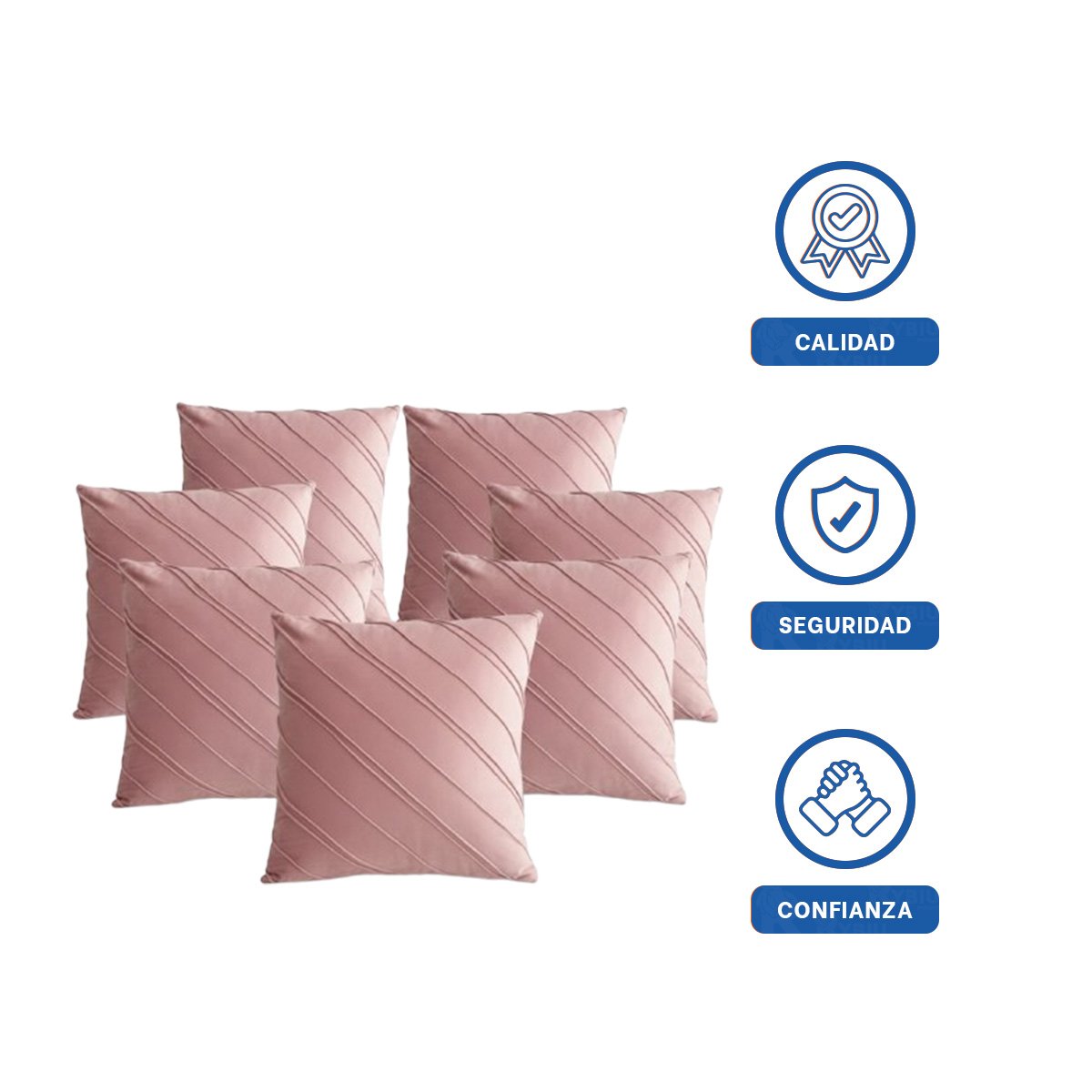 PACK6 FORRO DE TERCIOPELO ROSADO CLARO CON RAYAS DIAGONALES BIEN DEFINIDAS Y+REGALO STICKER - 2