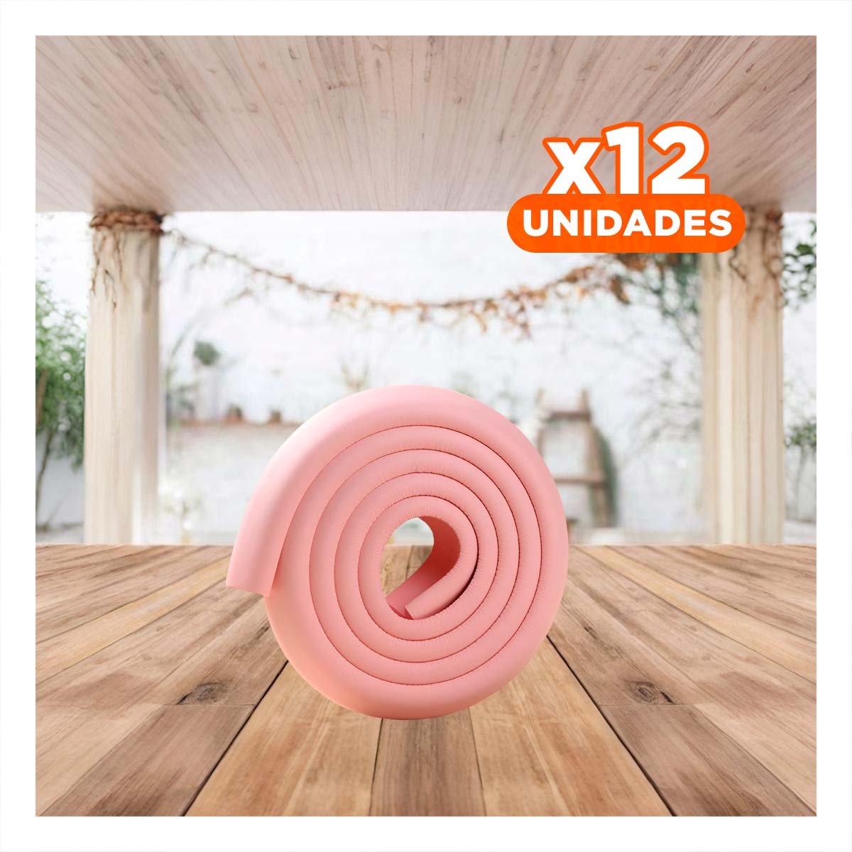 PACK12 DEFENSA ESQUINA DE ESPUMA SUAVE PARA BORDES FILOSOS DE MESA CASA ROSA - 1