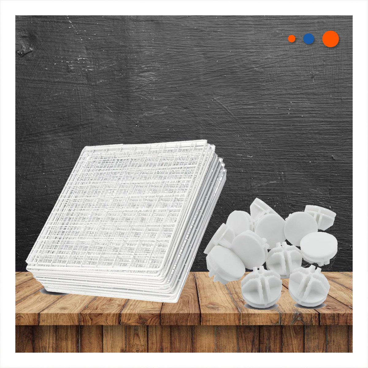 PACK2 ORGANIZADOR DE ALMACENAMIENTO CON REJILLAS 16PZS Y ACABADO BLANCO Y+PAPEL REGALO - 5