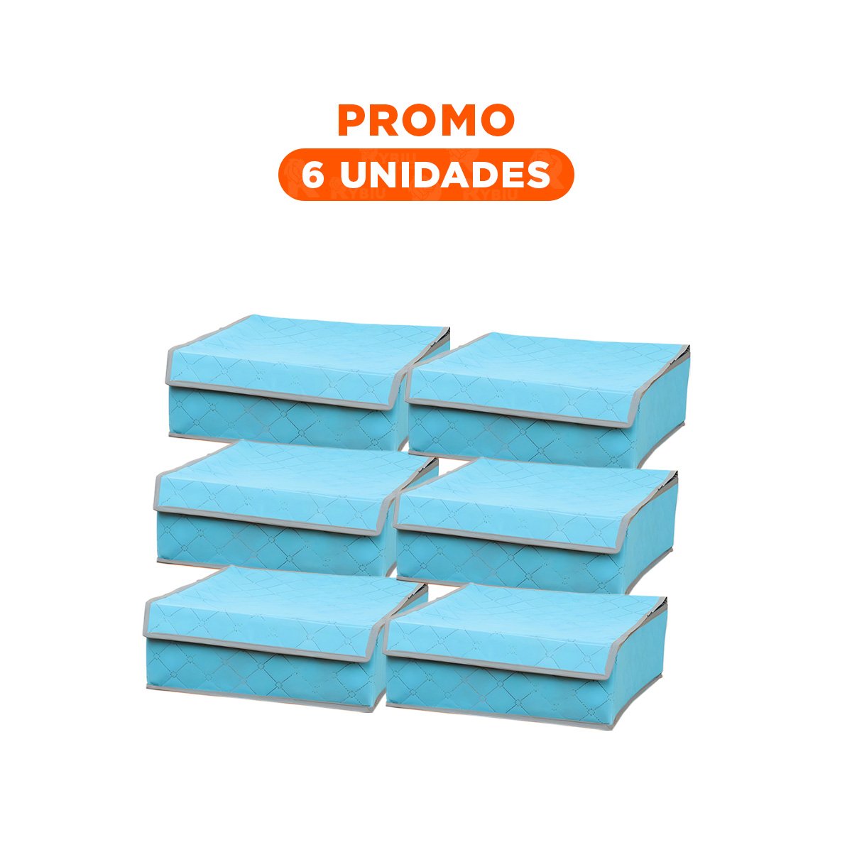 PACK6 ORGANIZADOR TEXTIL DE ROPA INTERIOR 24 DIVISIONES CELESTE USO DIARIO MAX - 1