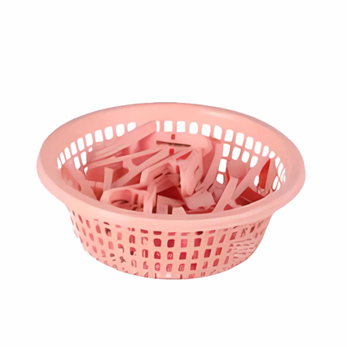 CESTO VERSATIL ROSADO CLARO CIRCULAR PARA GANCHOS DE ROPA SEGURO Y+LIGAS REGALO - 3