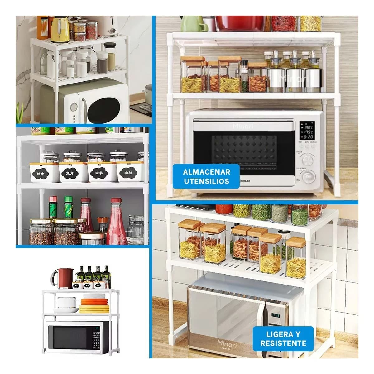 MUEBLE AUXILIAR 2 NIVELES BLANCO ELEGANTE Y MODERNO YSTICKY - 1