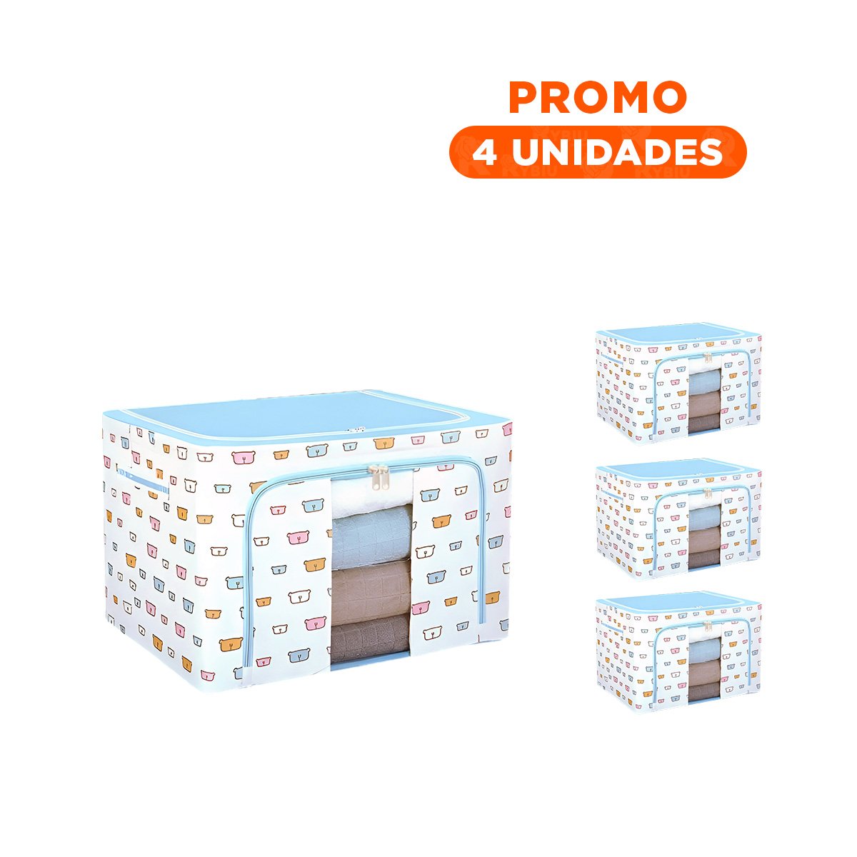 PACK4 RECIPIENTE PARA GUARDAR OBJETOS EN HOGAR Y CUARTO INFANTIL Y+REGALO STICKER - 1
