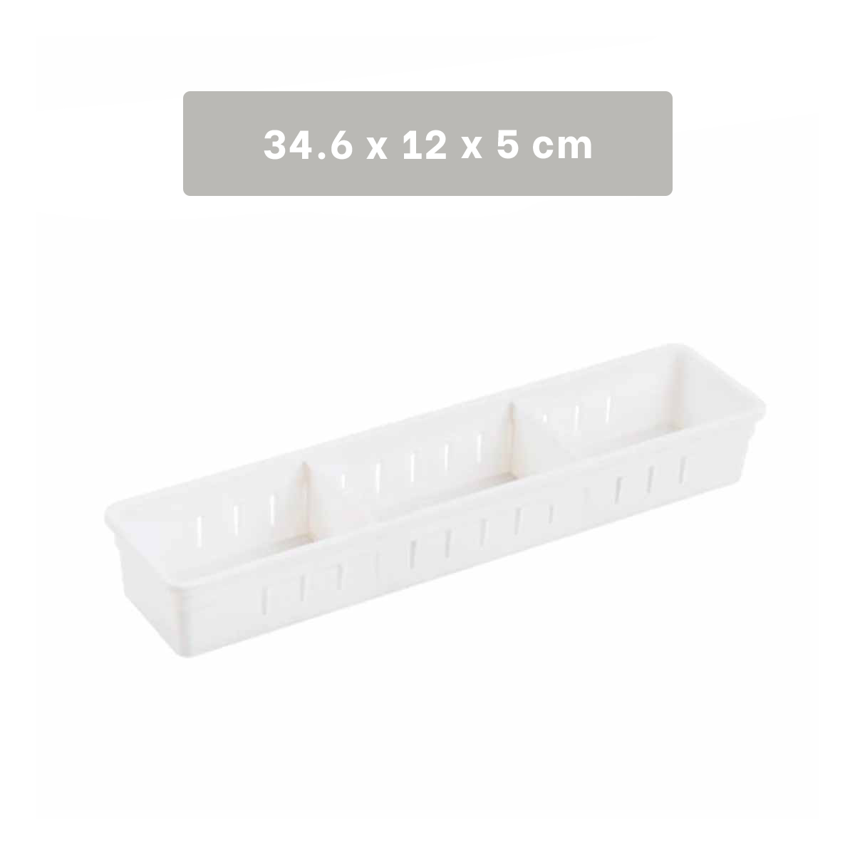 PACK12 CANASTA BLANCA COMPACTA AJUSTABLE 34.6X8X5CM CON DIVISIONES PARA ORDENAR - 4