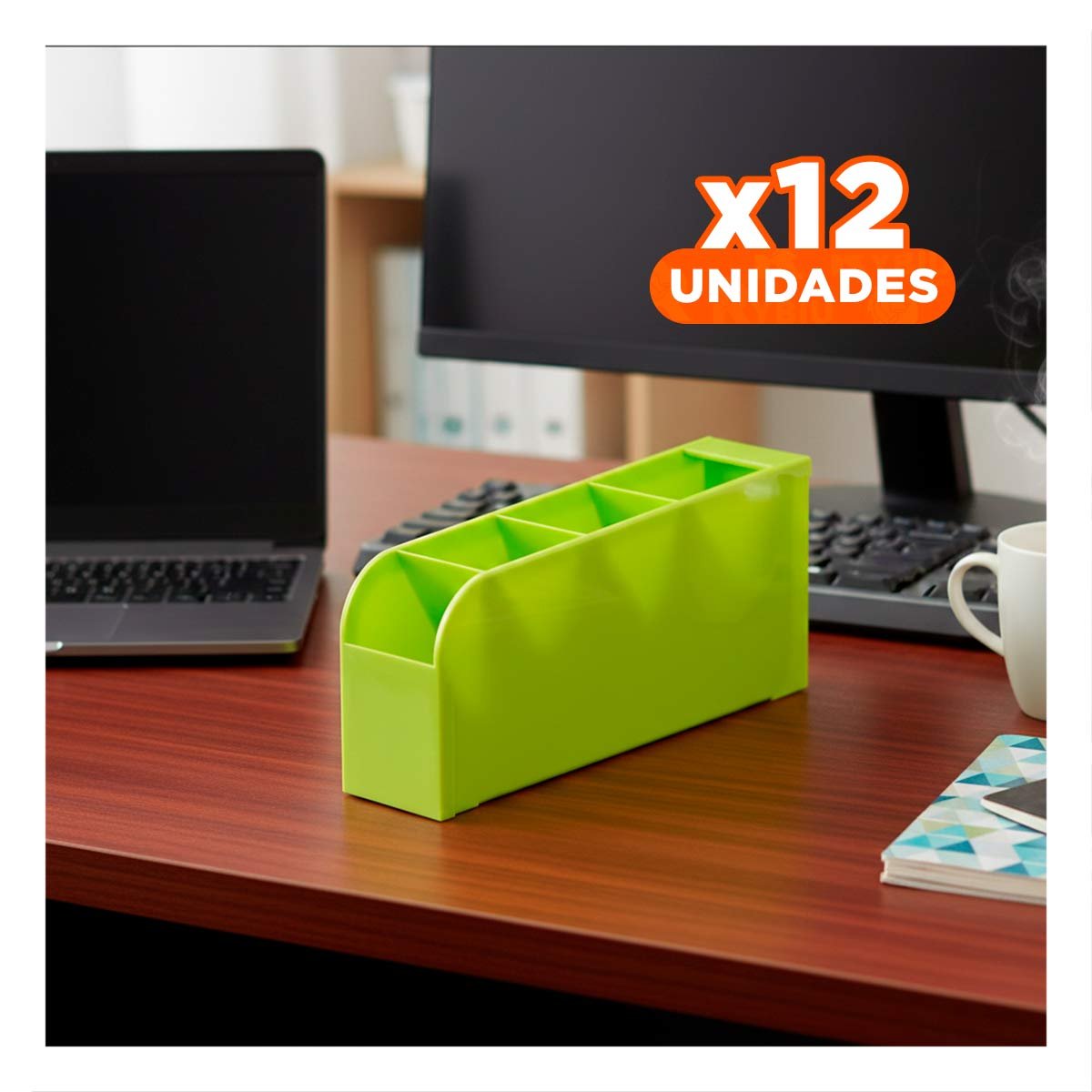 PACK12 MODULO PARA PAPELERIA ACTIVA EN VERDE DE DIMENSIÓN 20,5X5X9CM - 1