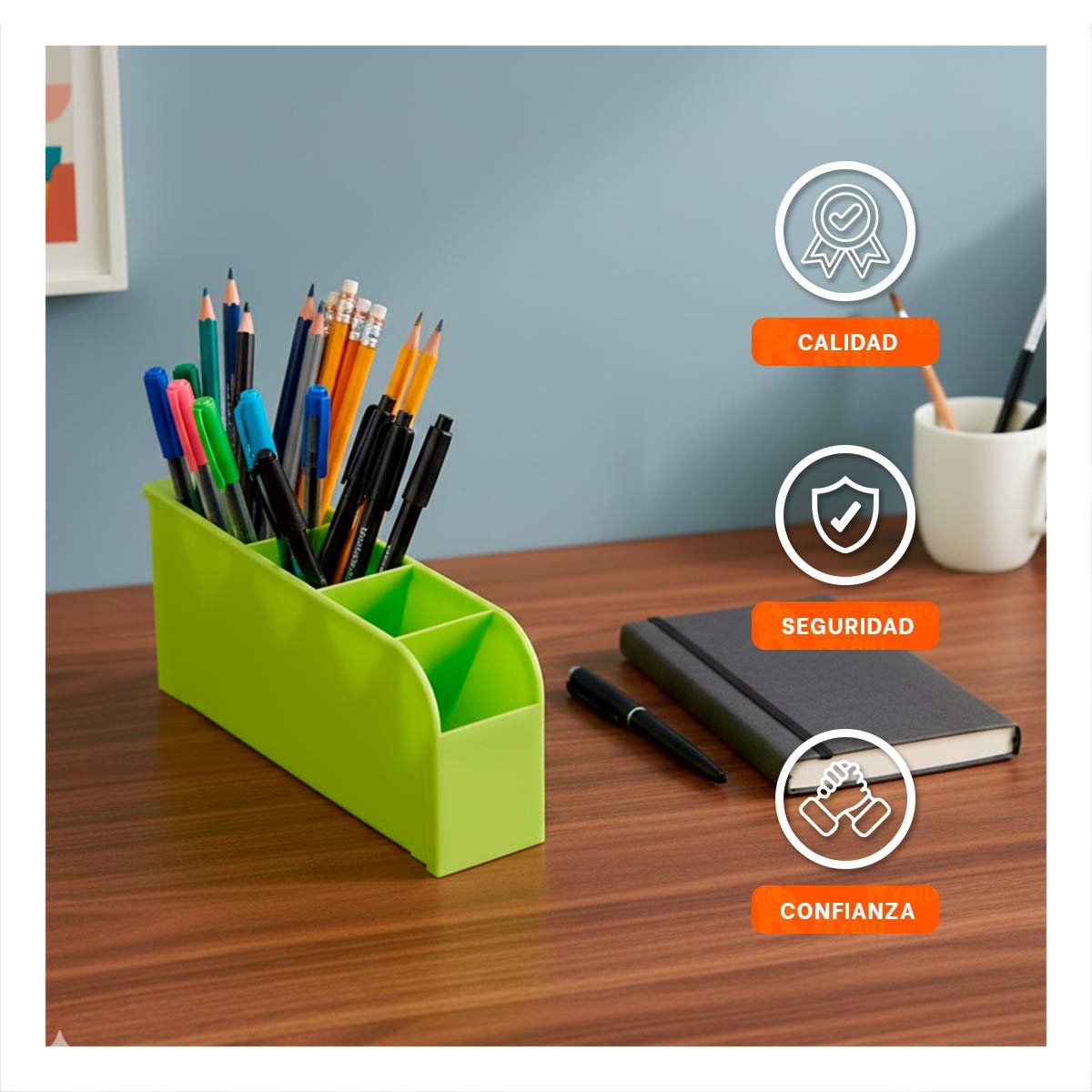 PACK12 MODULO PARA PAPELERIA ACTIVA EN VERDE DE DIMENSIÓN 20,5X5X9CM - 3