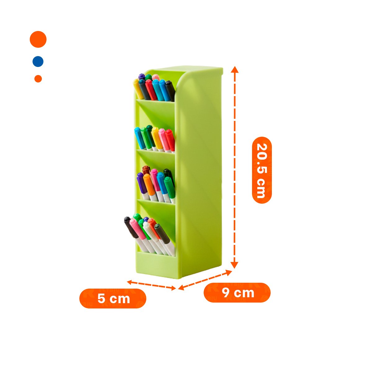 PACK12 MODULO PARA PAPELERIA ACTIVA EN VERDE DE DIMENSIÓN 20,5X5X9CM - 4