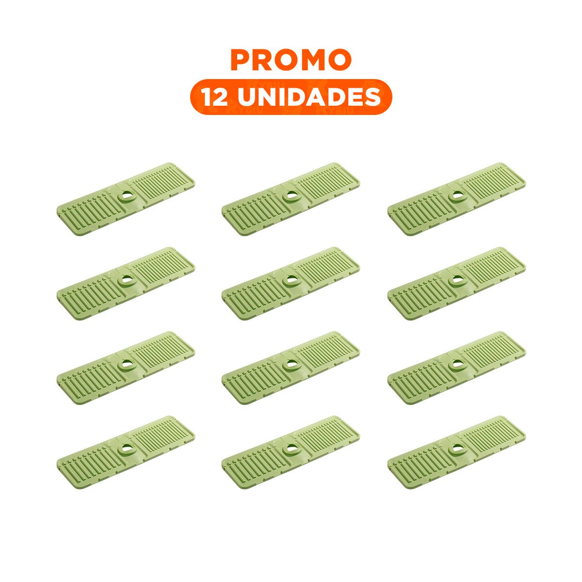 PACK12 ELEMENTO FLEXIBLE DE DRENAJE PARA LAVADERO DE SILICONA CON RAYAS VERDE Y+REGALO STICKER - 1