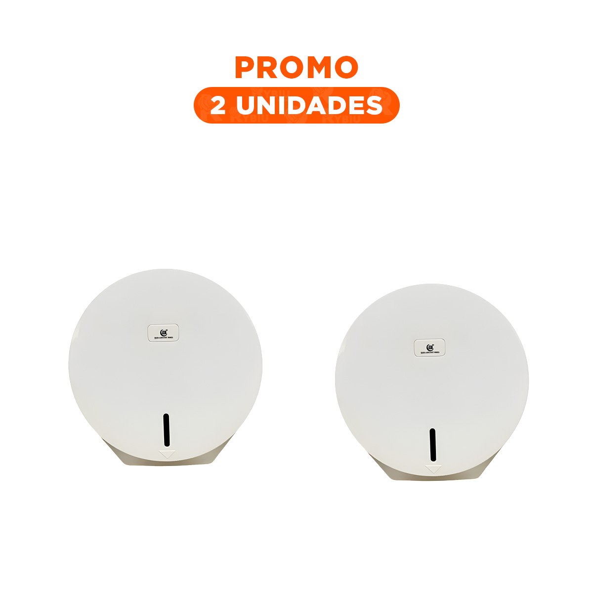 PACK2 SISTEMA JUMBO DE PAPEL HIGIENICO DISENO GOTA PLASTICO BLANCO HOGAR PLUS - 1