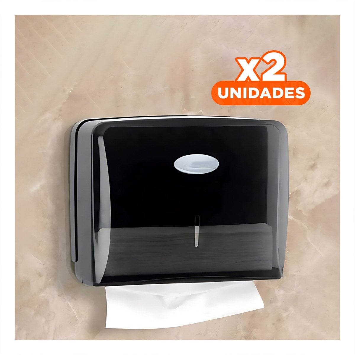 PACK2 GABINETE DE PAPEL TOALLA INTERFOLIADO NEGRO FUNCIONAL PARA COCINA YREGALO STICKER - 1