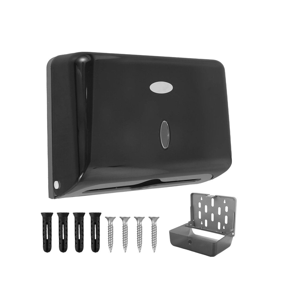 PACK2 GABINETE DE PAPEL TOALLA INTERFOLIADO NEGRO FUNCIONAL PARA COCINA YREGALO STICKER - 2