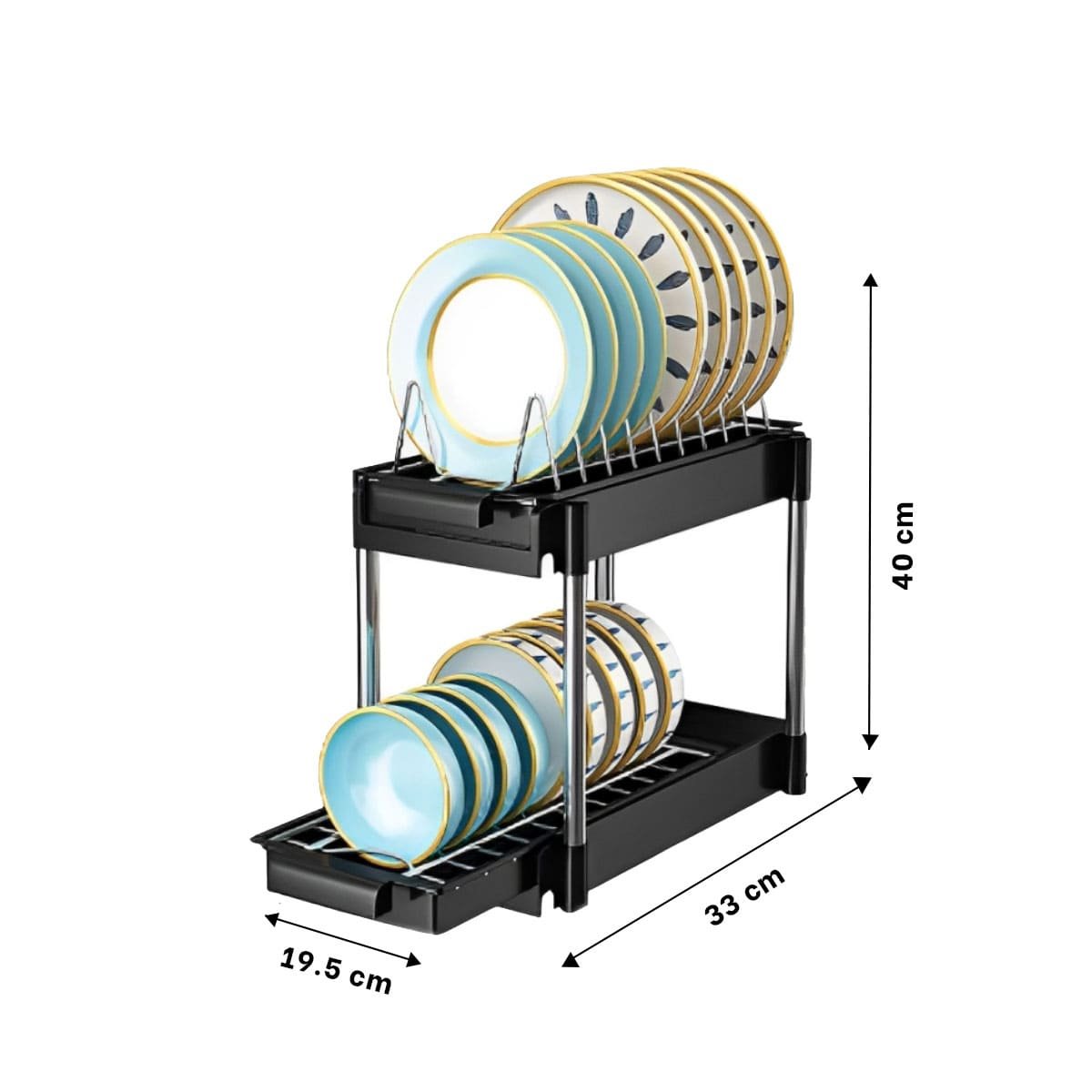ELEMENTO NEGRO 2 NIVELES CON 2 CAJONES DESLIZABLES PARA AMBIENTES INTERIORES Y+PAPEL REGALO - 4