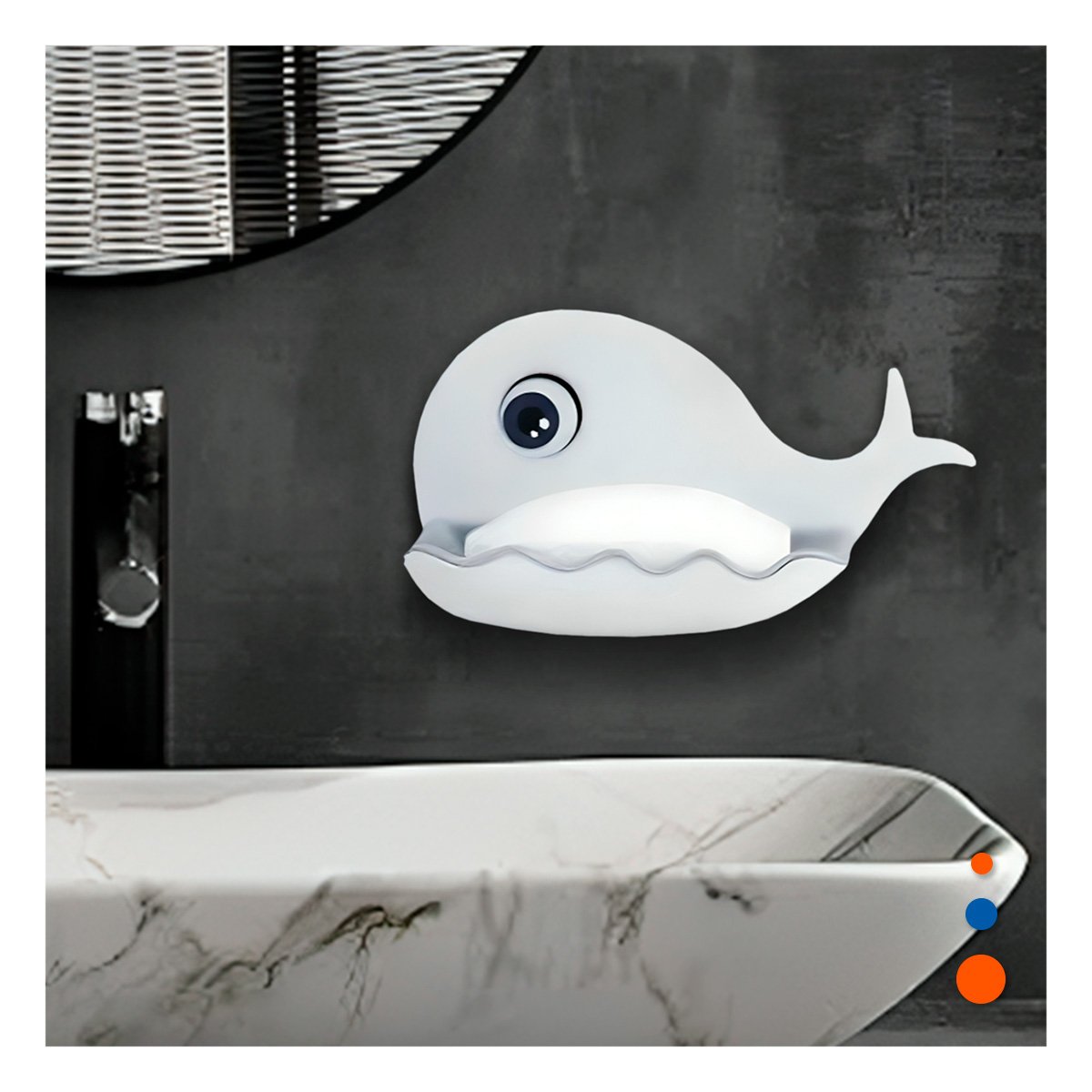 ACCESORIO BALLENA ESTILO SUAVE PARA CASA DISENO ACTUAL BLANCO Y PLOMO Y+PAPEL REGALO - 5