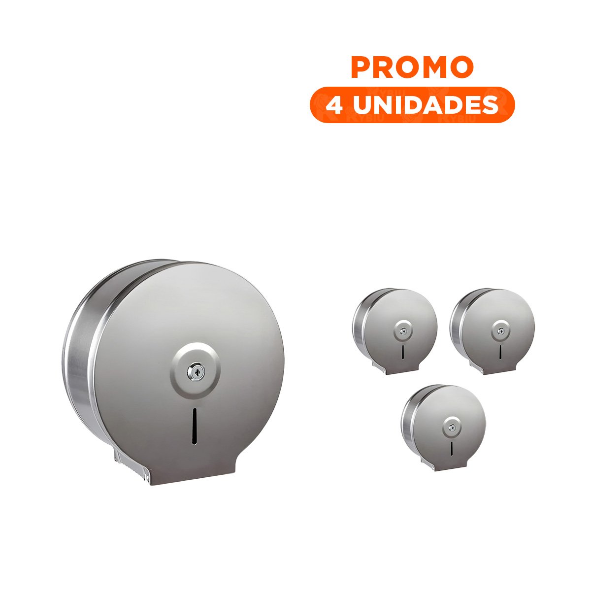 PACK4 SISTEMA JUMBO DE PAPEL HIGIENICO FORMATO AMPLIO METAL PLATEADO PRO YREGALO STICKER - 1