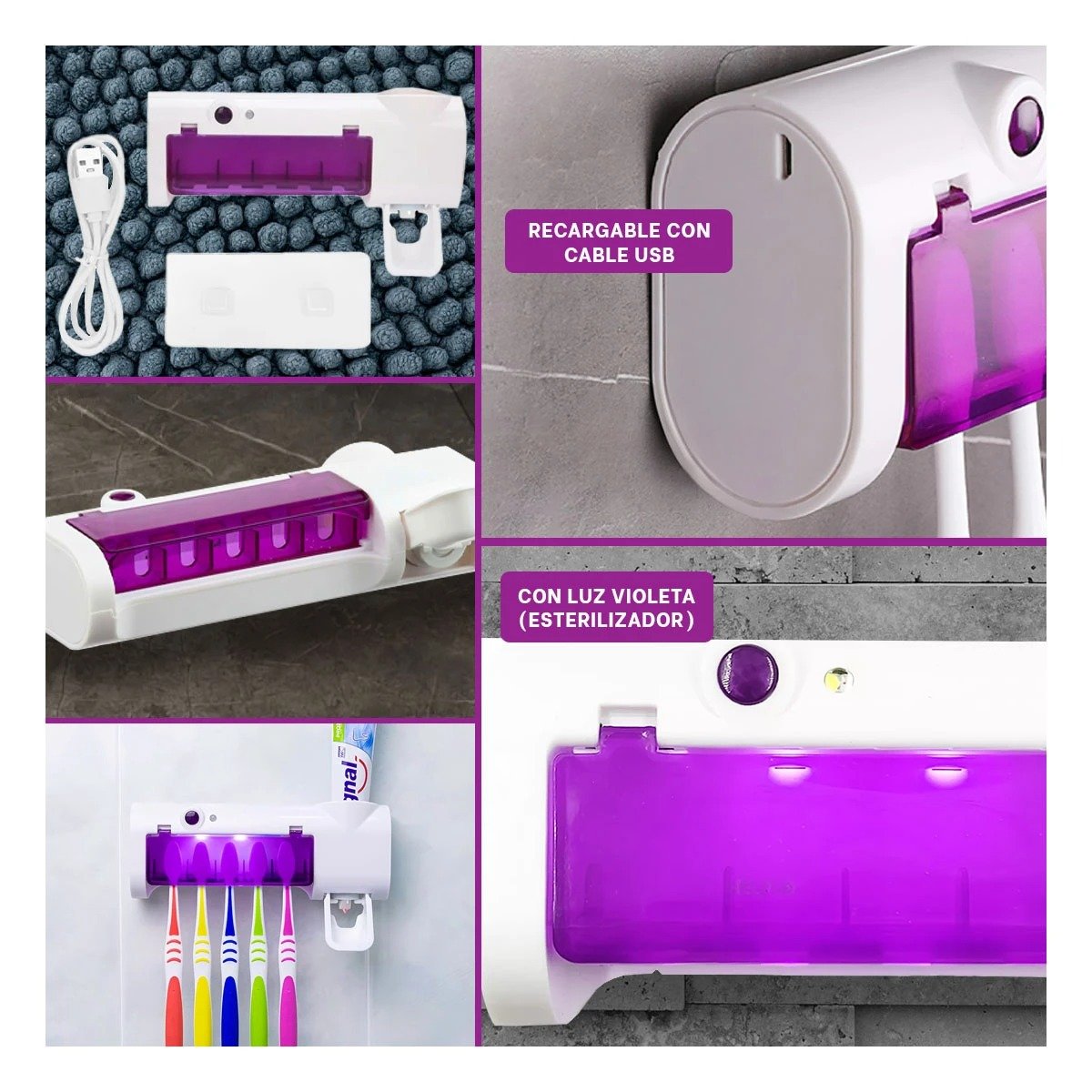 PURIFICADOR AUTOMATICO DE CEPILLOS CON DISPENSA DE CREMA Y+POST IT - 1
