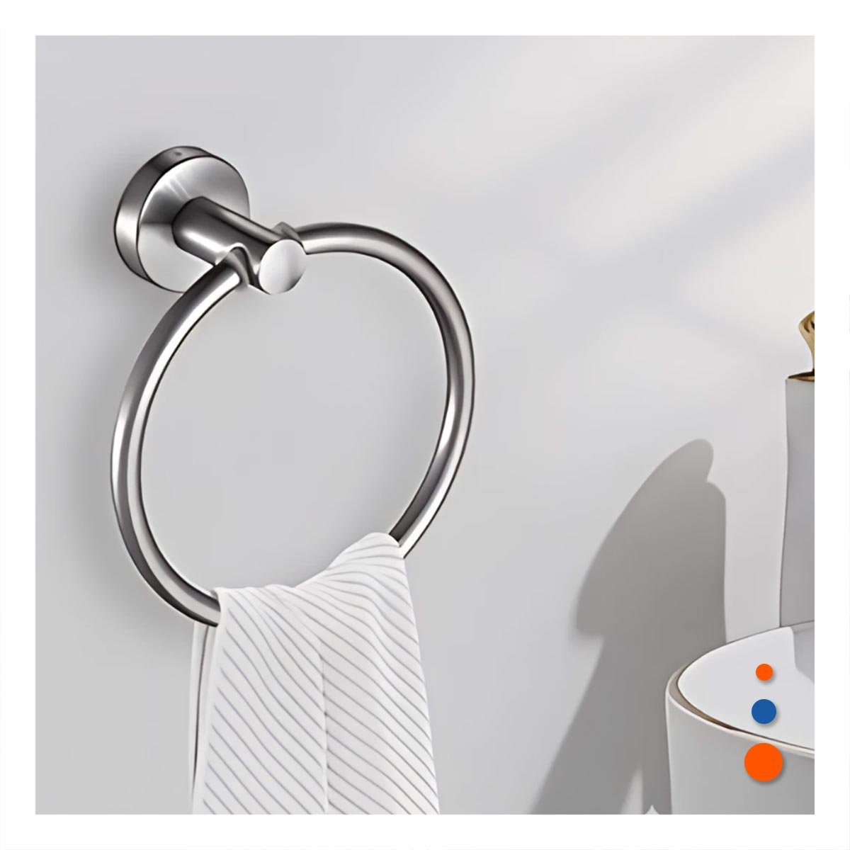 COLGADOR DE TOALLAS DE PARED TIPO ANILLO PRACTICO Y FUNCIONAL Y+LIGAS REGALO - 2