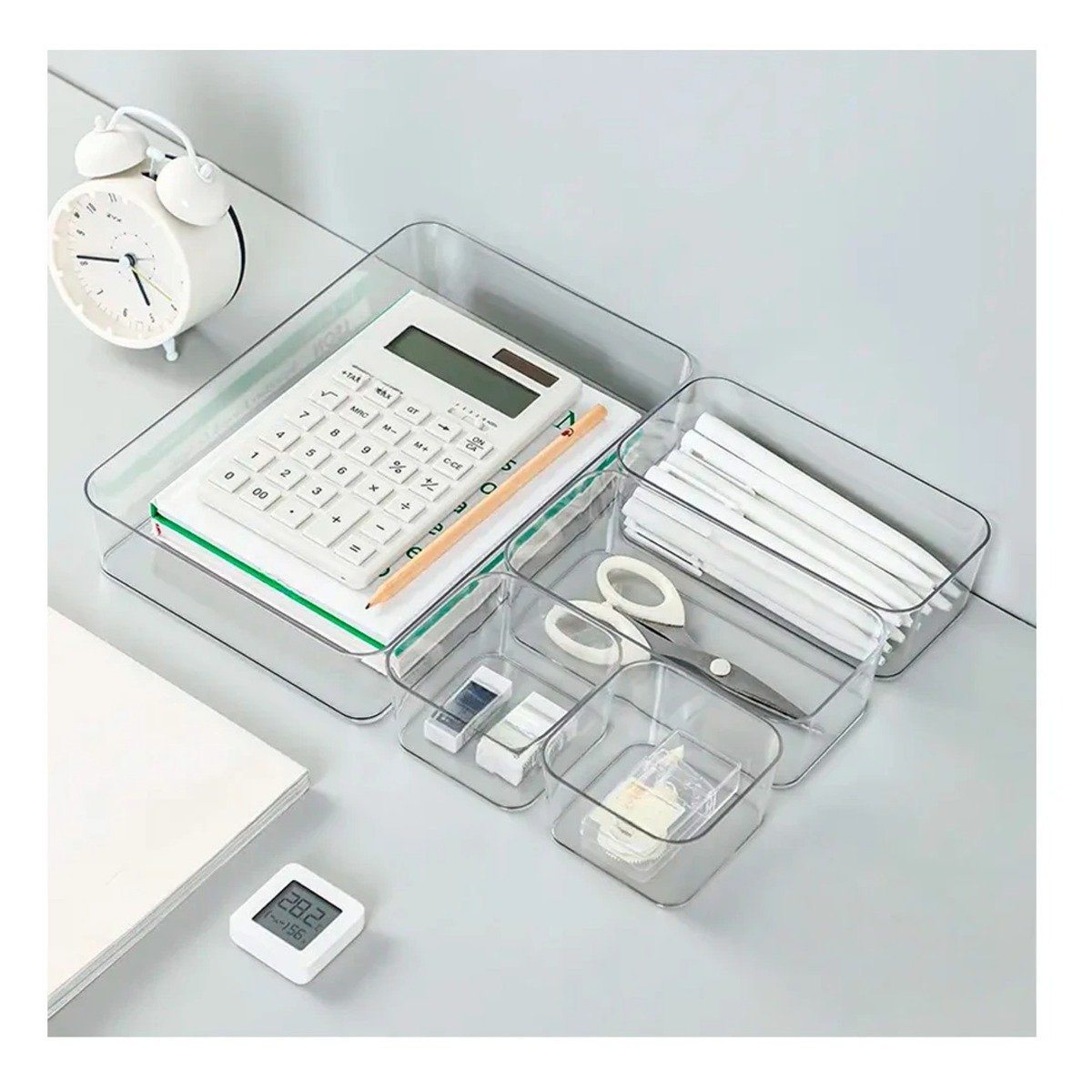 PACK4 CONTENEDOR RECTANGULAR ACRILICO TRANSPARENTE PARA COCINA Y HOGAR Y+PAPEL REGALO - 5