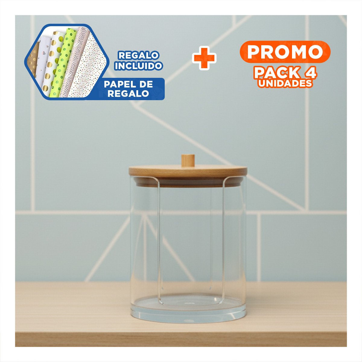 PACK4 HERRAMIENTA DE HOGAR 7X11 CM TRANSPARENTE CON DISENO DURADERO CASA Y+PAPEL REGALO - 1
