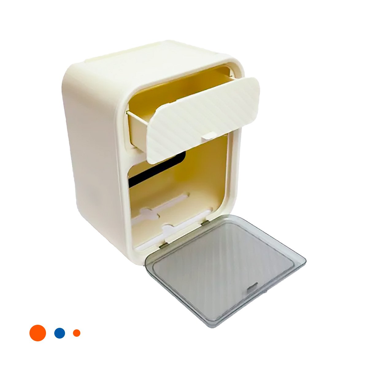 CONTENEDOR DISPENSADOR PAPEL HIGIENICO CON CAJON ACABADO BEIGE UTIL PLUS YLIGAS REGALO - 3