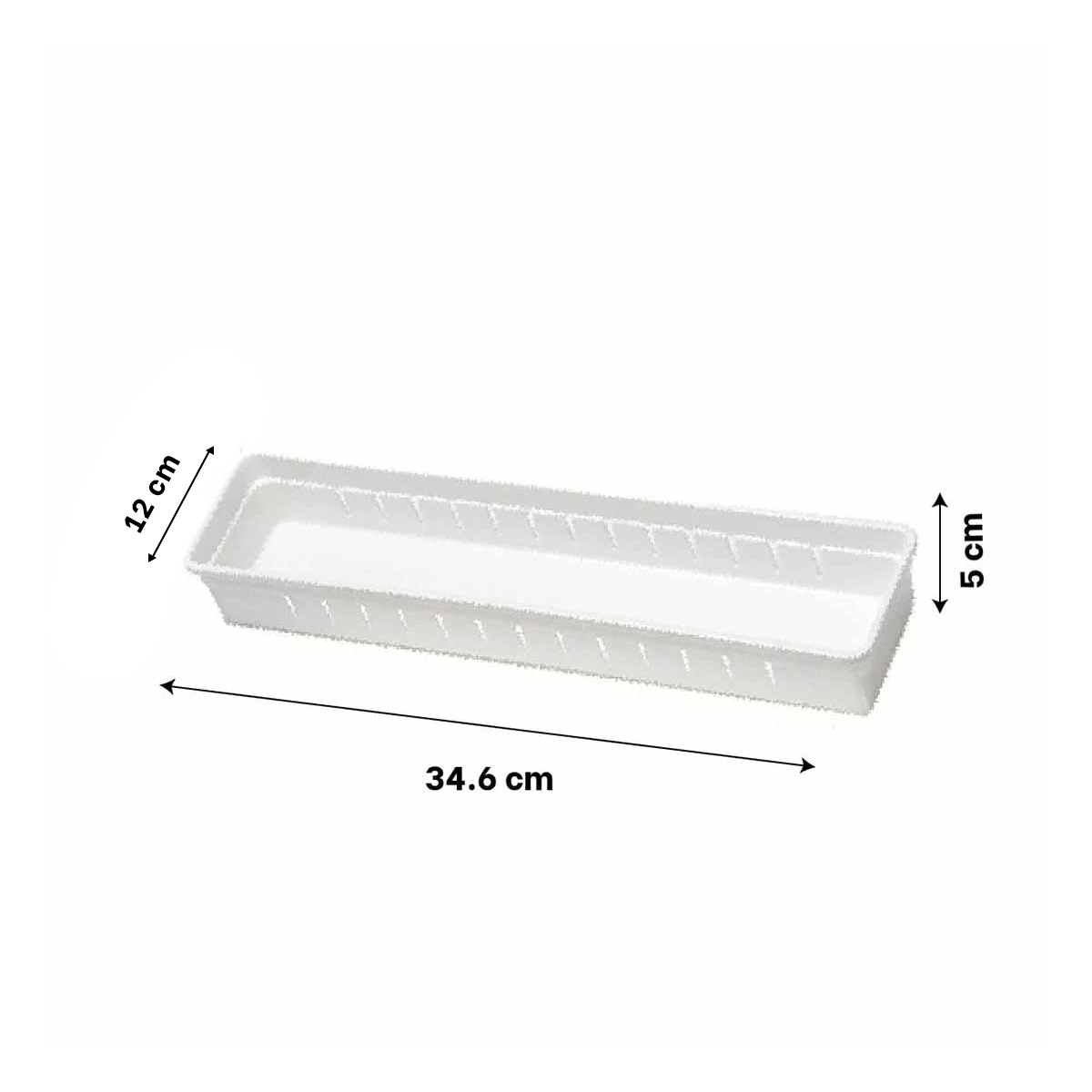 PACK2 CESTA BLANCA PLASTICO AJUSTABLE 34.6X8X5CM CON DIVISIONES COMPACTAS Y+REGALO STICKER - 4