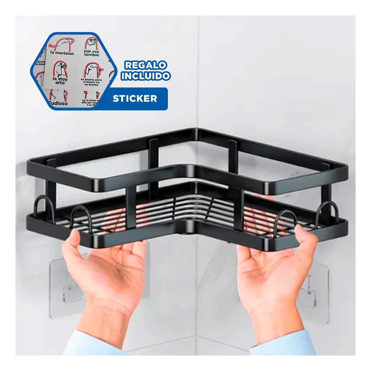MUEBLE ESQUINERO MULTIUSO 5 PIEZAS NEGRO DISENO COMPACTO FUNCIONAL Y+REGALO STICKER - 1