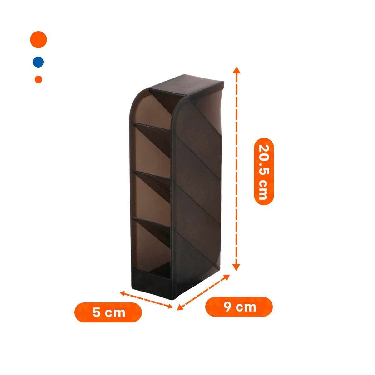 SOPORTE INCLINADO NEGRO CON CUATRO ESPACIOS PARA ESCRITORIO DE DIMENSIÓN 20,5X5X9CM - 4