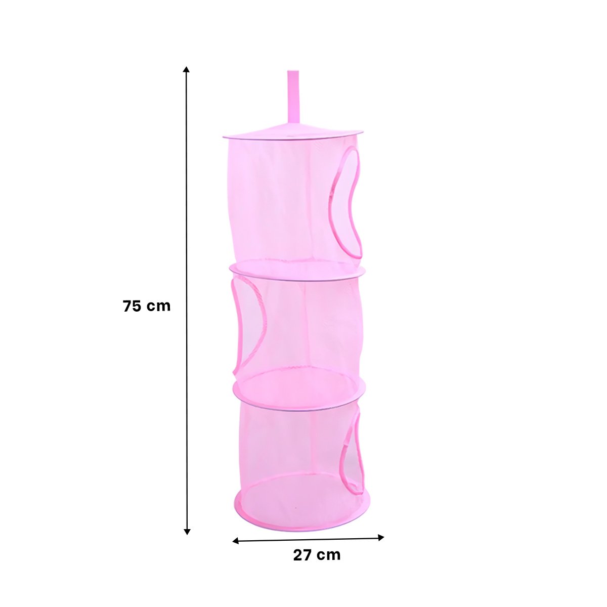 MALLA ORGANIZADORA COLGANTE 3 NIVELES ROSADO PRACTICA PARA ESPACIOS PEQUENOS Y+PAPEL REGALO - 4