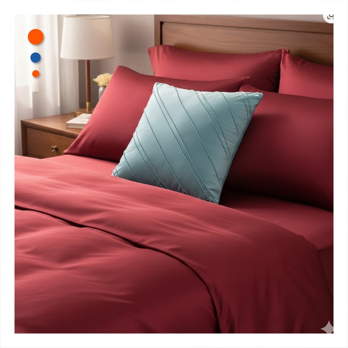 PACK4 PROTECTOR PENSADA PARA ALMOHADA CON PATRON DIAGONAL Y SUPERFICIE ROJA Y+REGALO STICKER - 3