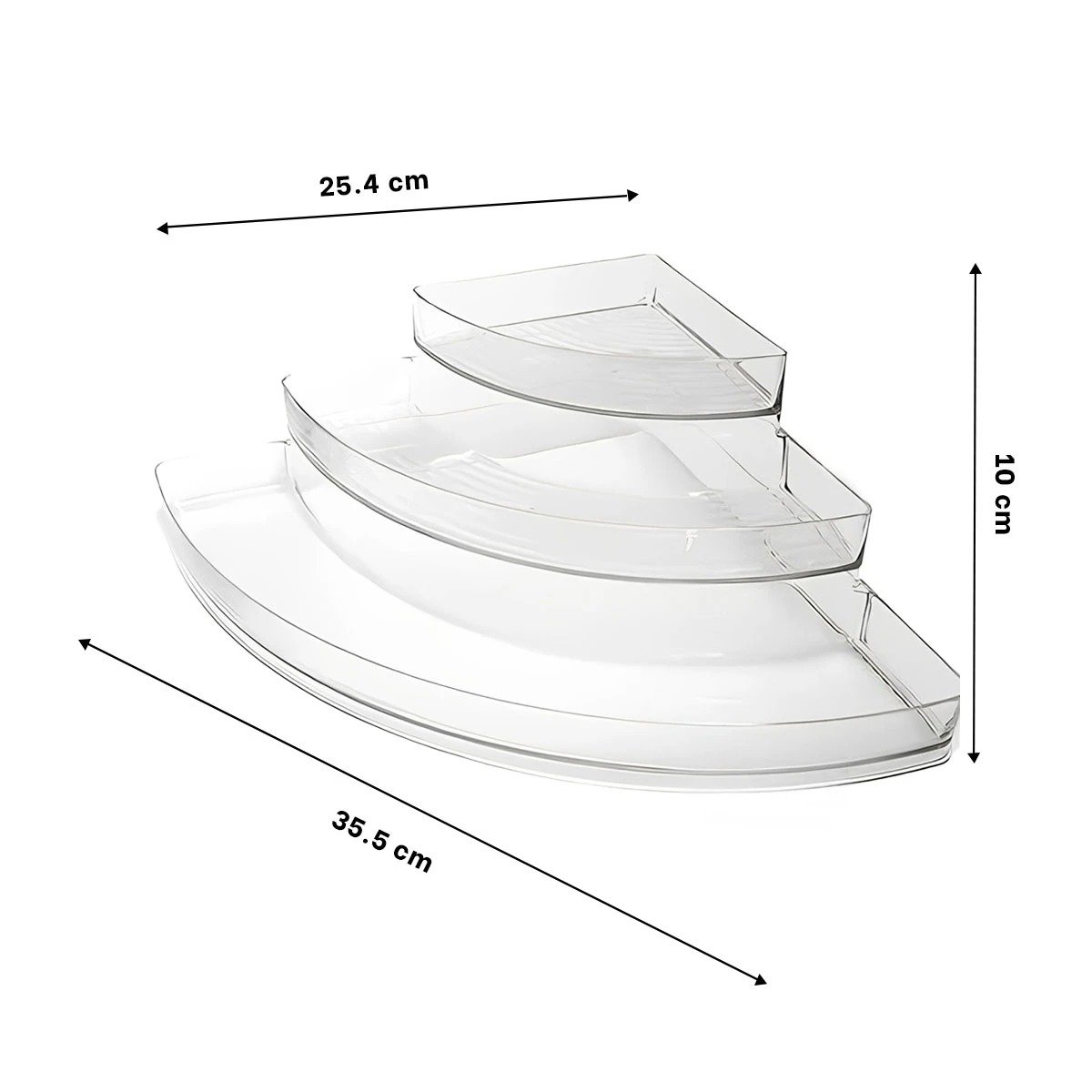 PACK4 ALMACENAJE DE ACRILICO TRANSPARENTE 3 NIVELES PARA SALA Y COCINA Y+PAPEL REGALO - 4