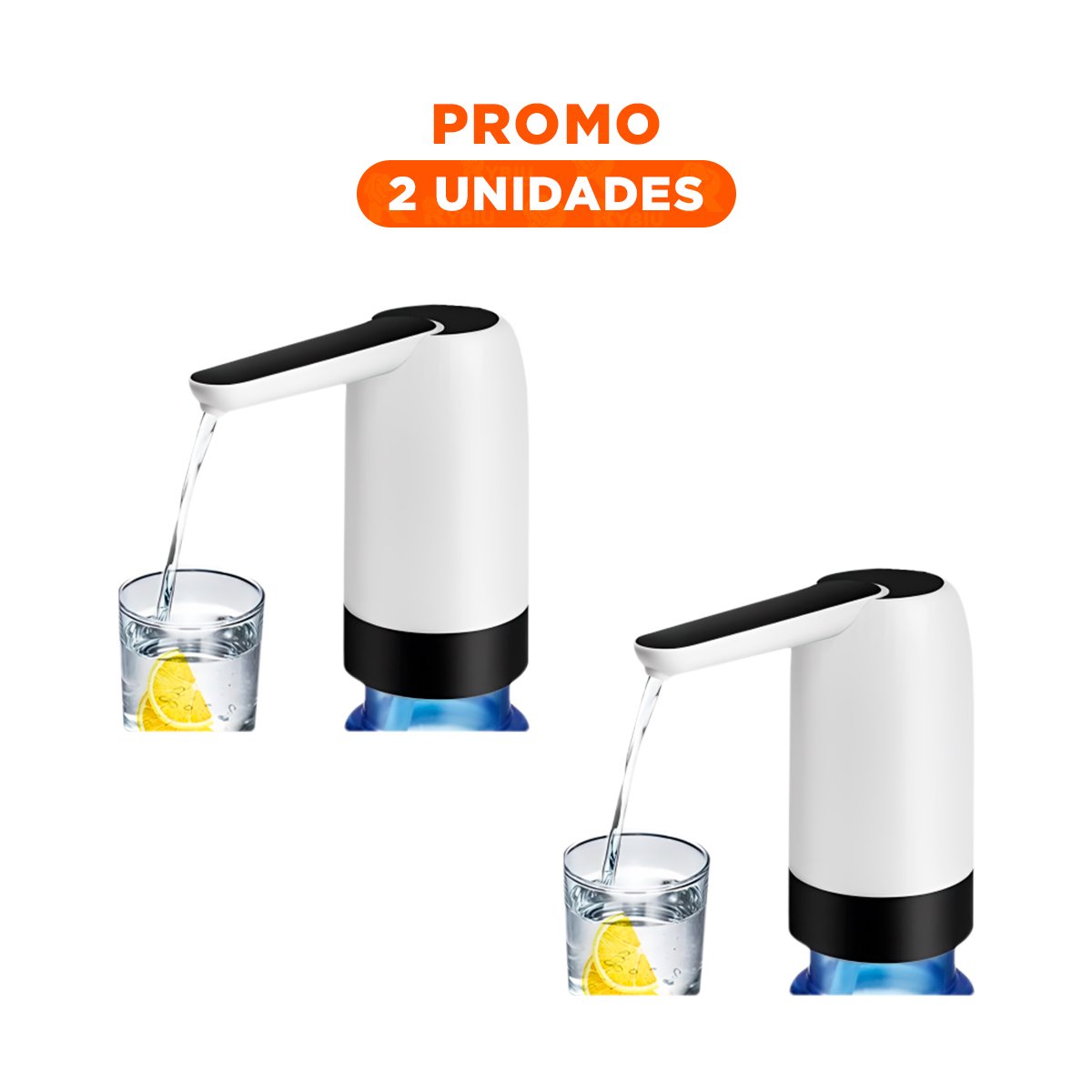 PACK2 EXPENDEDOR PORTATIL DE AGUA ELECTRICO RECARGABLE BLANCO PARA USO DIARIO - 1
