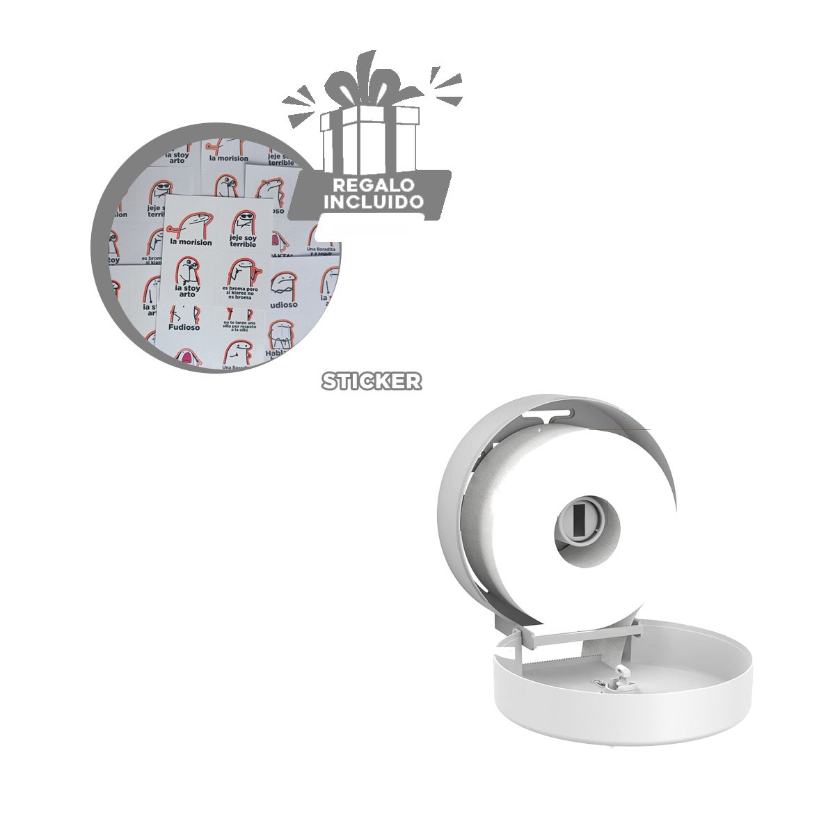 SISTEMA DE SERVICIO HIGIENICO PARA PAPEL HIGIENICO JUMBO EN CASA OFICINA Y+REGALO STICKER - 1