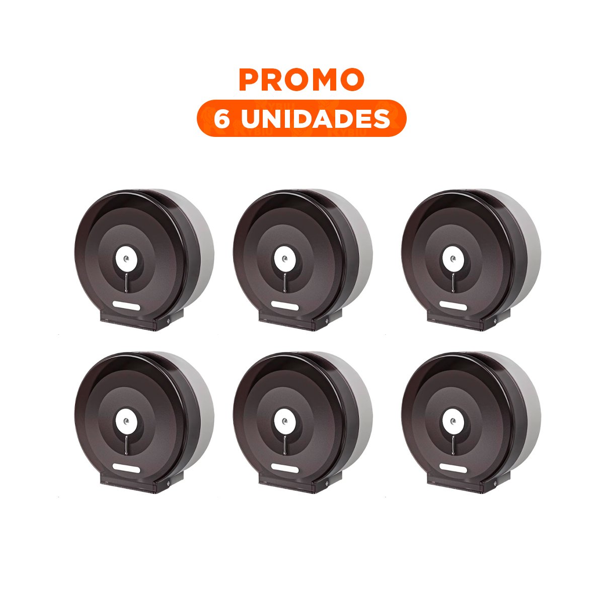 PACK6 SOPORTE COMPACTO DE BANO PARA PAPEL HIGIENICO JUMBO - 1