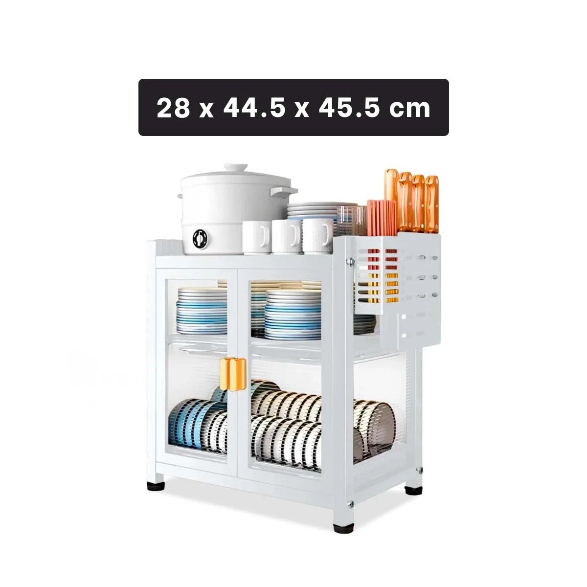 PACK2 ESCURRIDOR BLANCO DE COCINA CON PUERTAS Y SOPORTE PARA UTENSILIOS - 4