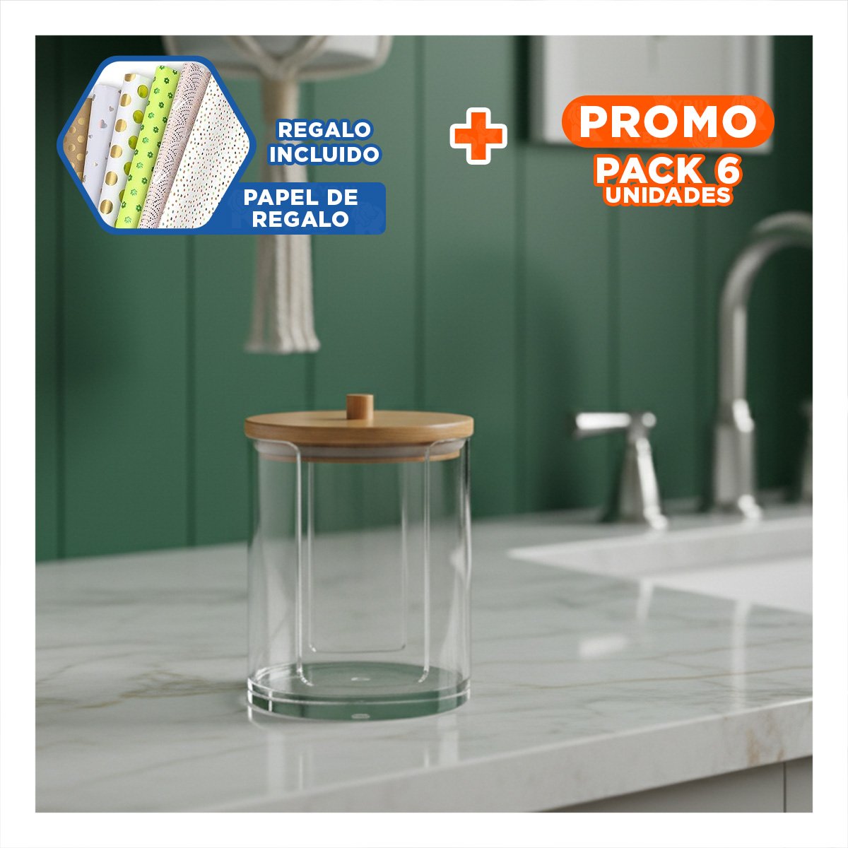PACK6 HERRAMIENTA DE HOGAR 7X11 CM TRANSPARENTE DE ESTETICA MODERNA REAL Y+PAPEL REGALO - 1