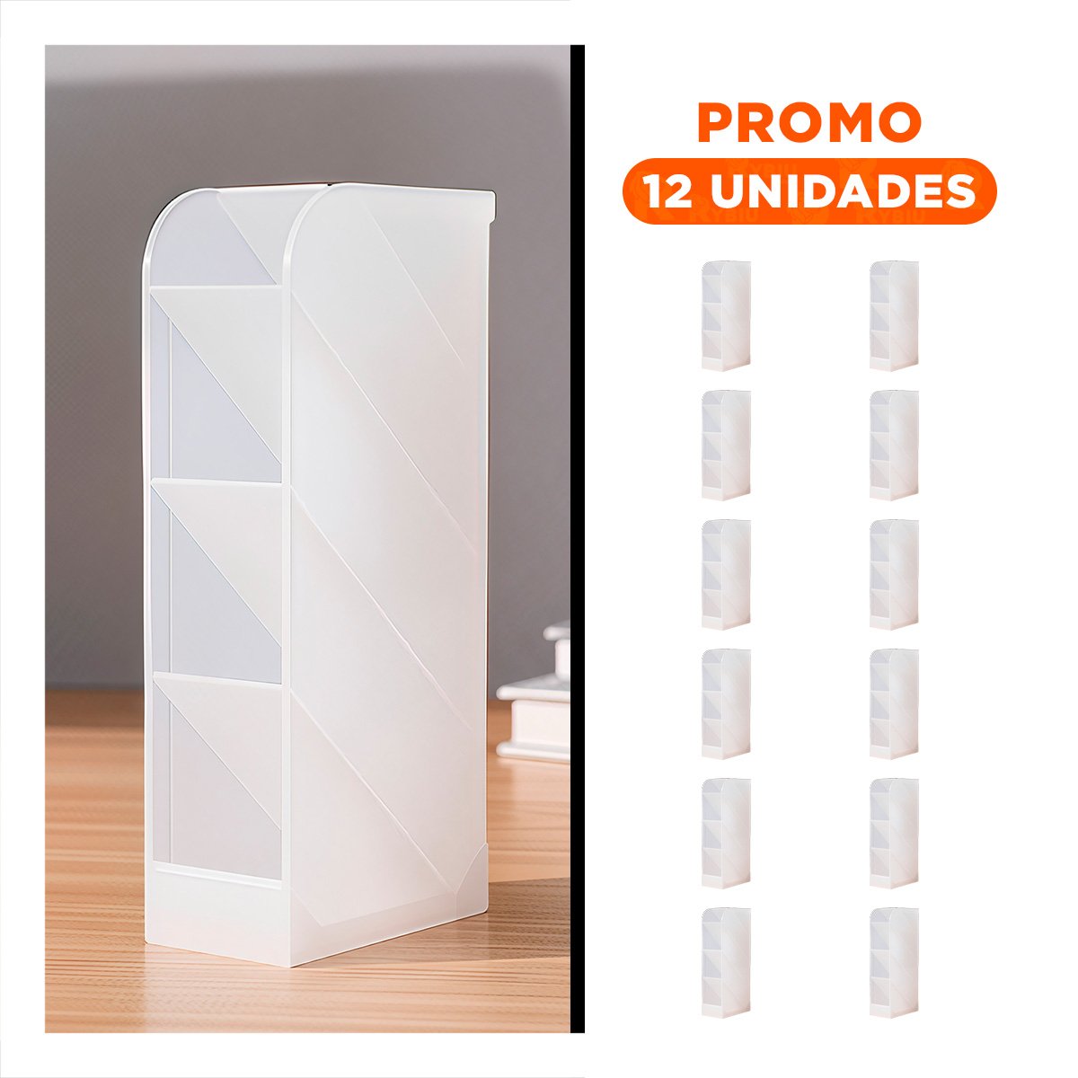 PACK12 ESTRUCTURA CON DISTRIBUCION ABIERTA Y COLOR BLANCO TRANSPARENTE Y+REGALO STICKER - 1