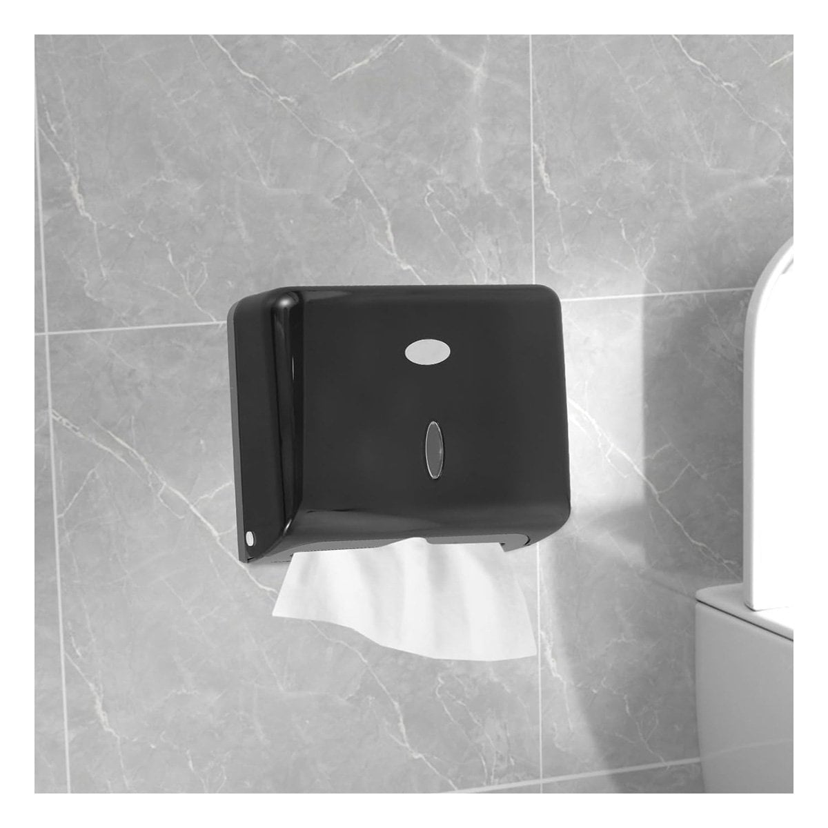 PACK2 GABINETE DE PAPEL TOALLA INTERFOLIADO NEGRO RESISTENTE PARA HOGAR - 5