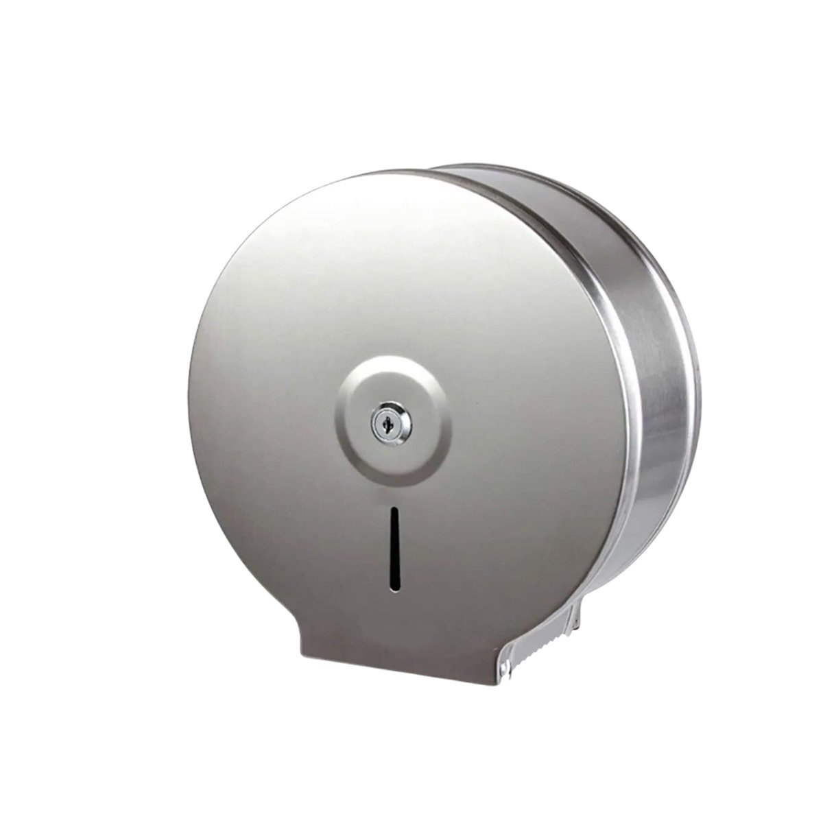 DOSIFICADOR JUMBO DE PAPEL HIGIENICO FORMATO AMPLIO METAL PLATEADO PRO YPAPEL REGALO - 1