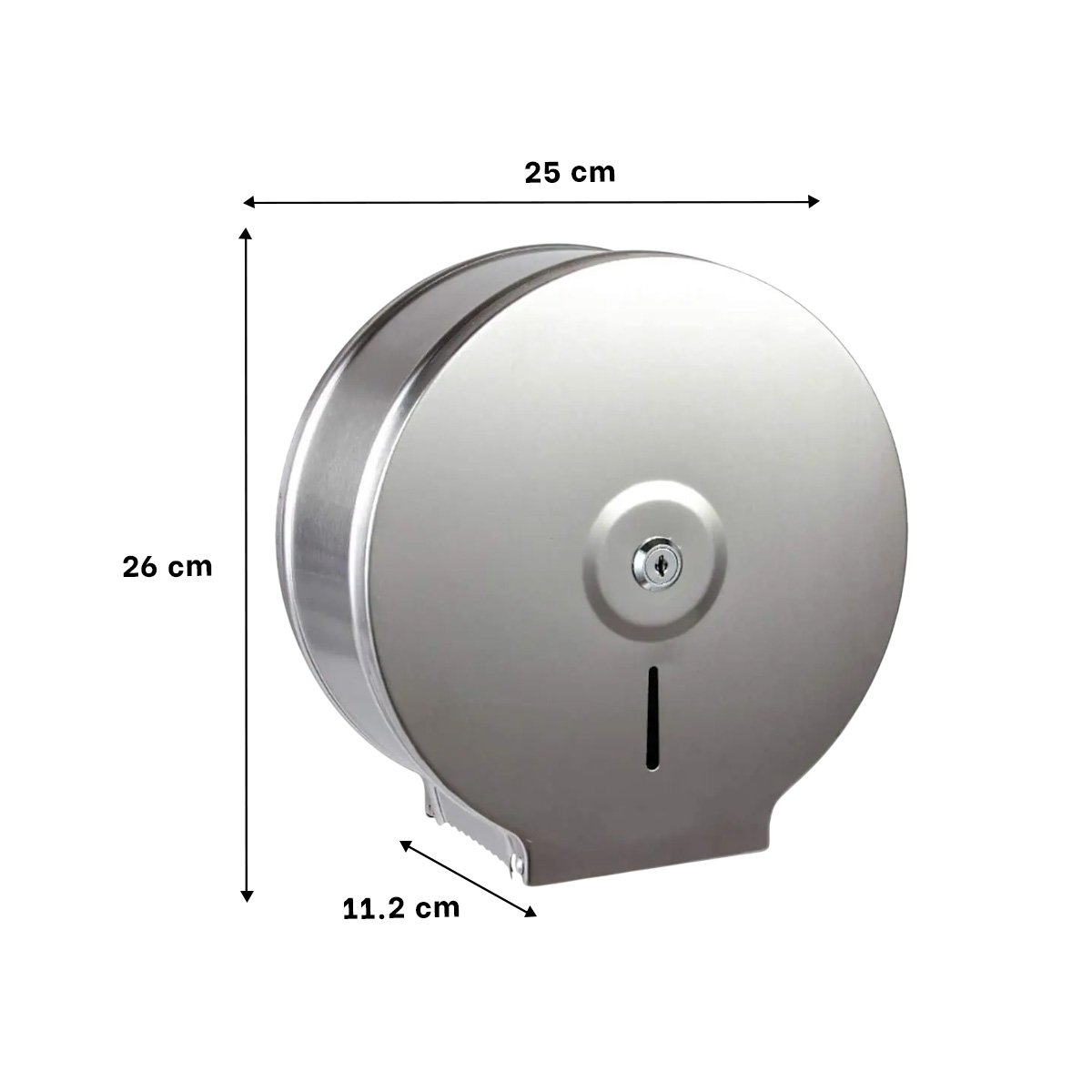 DOSIFICADOR JUMBO DE PAPEL HIGIENICO FORMATO AMPLIO METAL PLATEADO PRO YPAPEL REGALO - 4
