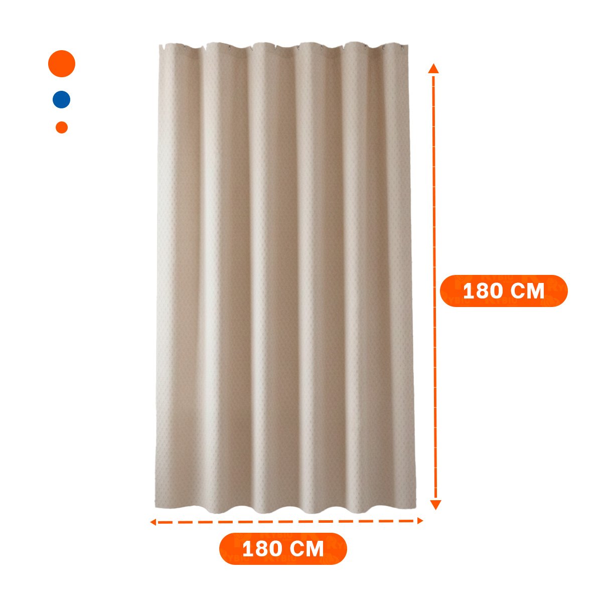 PACK4 CORTINA MELON PARA DUCHA CON DISTRIBUCION DE TRIANGULOS 180X180CM - 4