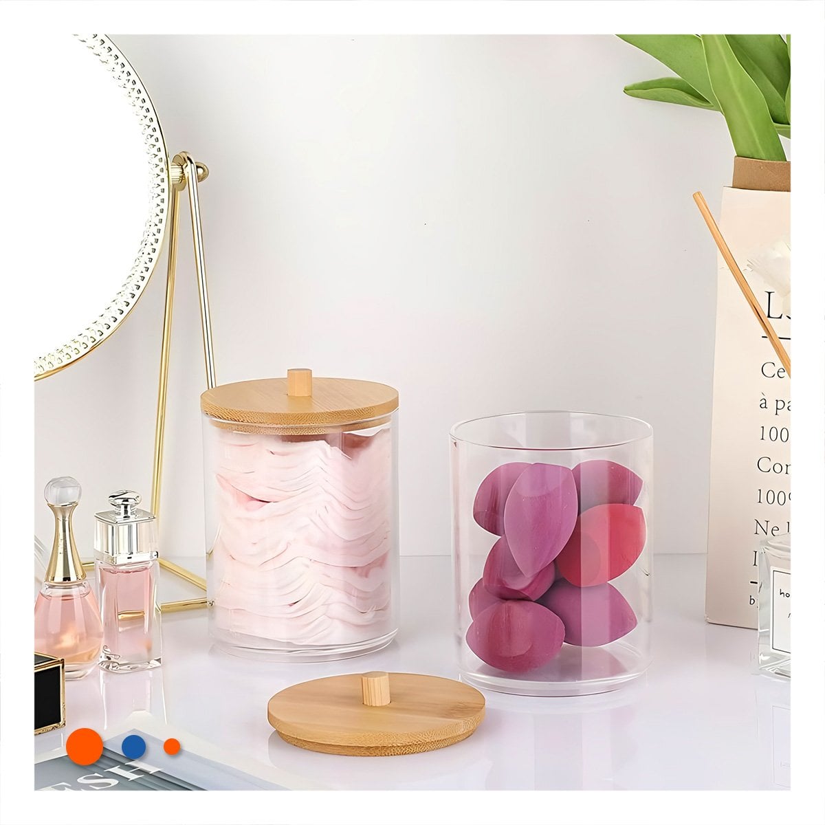 ORGANIZADOR ACRILICO CON TAPA DE MADERA 7X11CM TRANSPARENTE ORDEN DIARIO Y+REGALO STICKER - 2