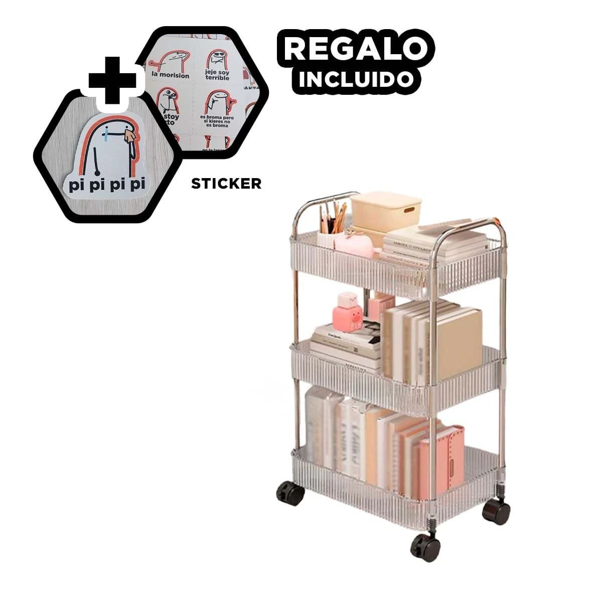 CAJA TRANSPARENTE DE ACRILICO PARA ALMACENAJE DE PRODUCTOS YREGALO STICKER - 1