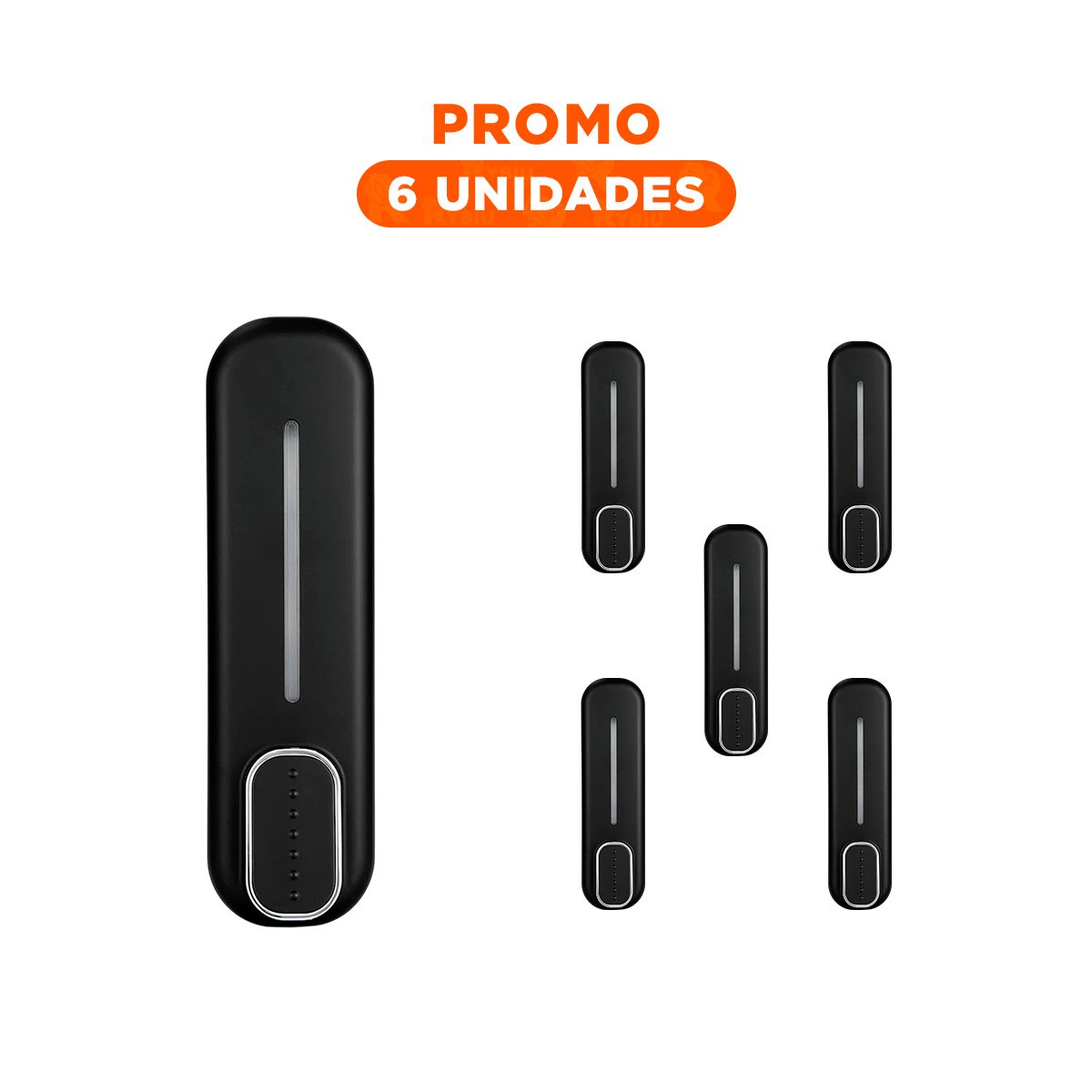 PACK6 FRASCO DE JABON MANUAL 300ML FORMATO COMPACTO NEGRO PLUS - 1