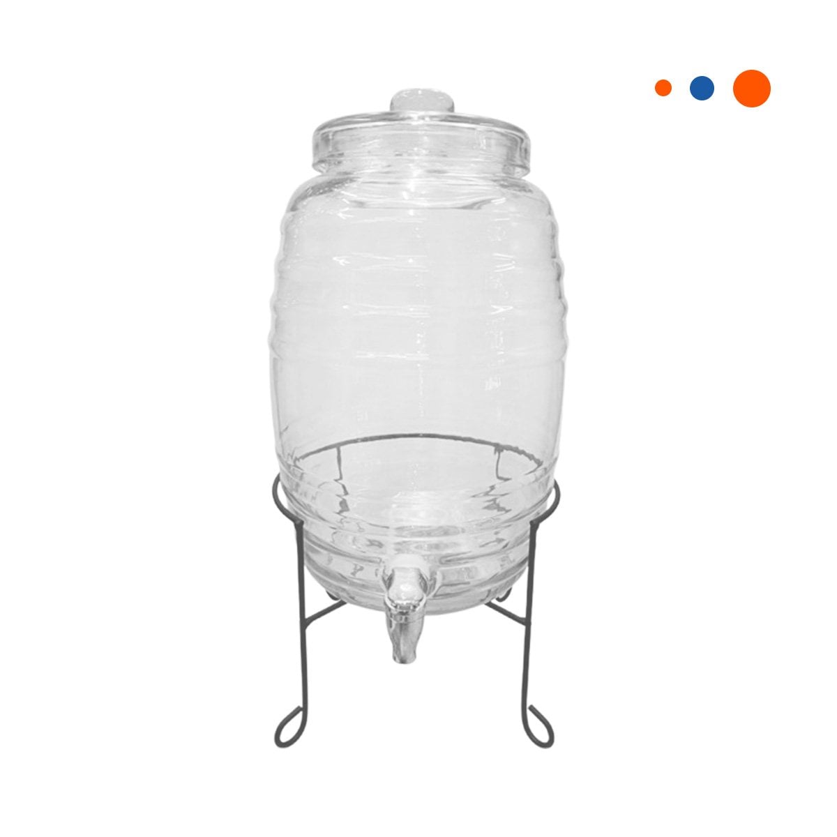 PACK4 EQUIPO DE BEBIDAS 10L CON BASE METALICA Y TAPA CHUPON TRANSPARENTE CELESTE YPAPEL REGALO - 3
