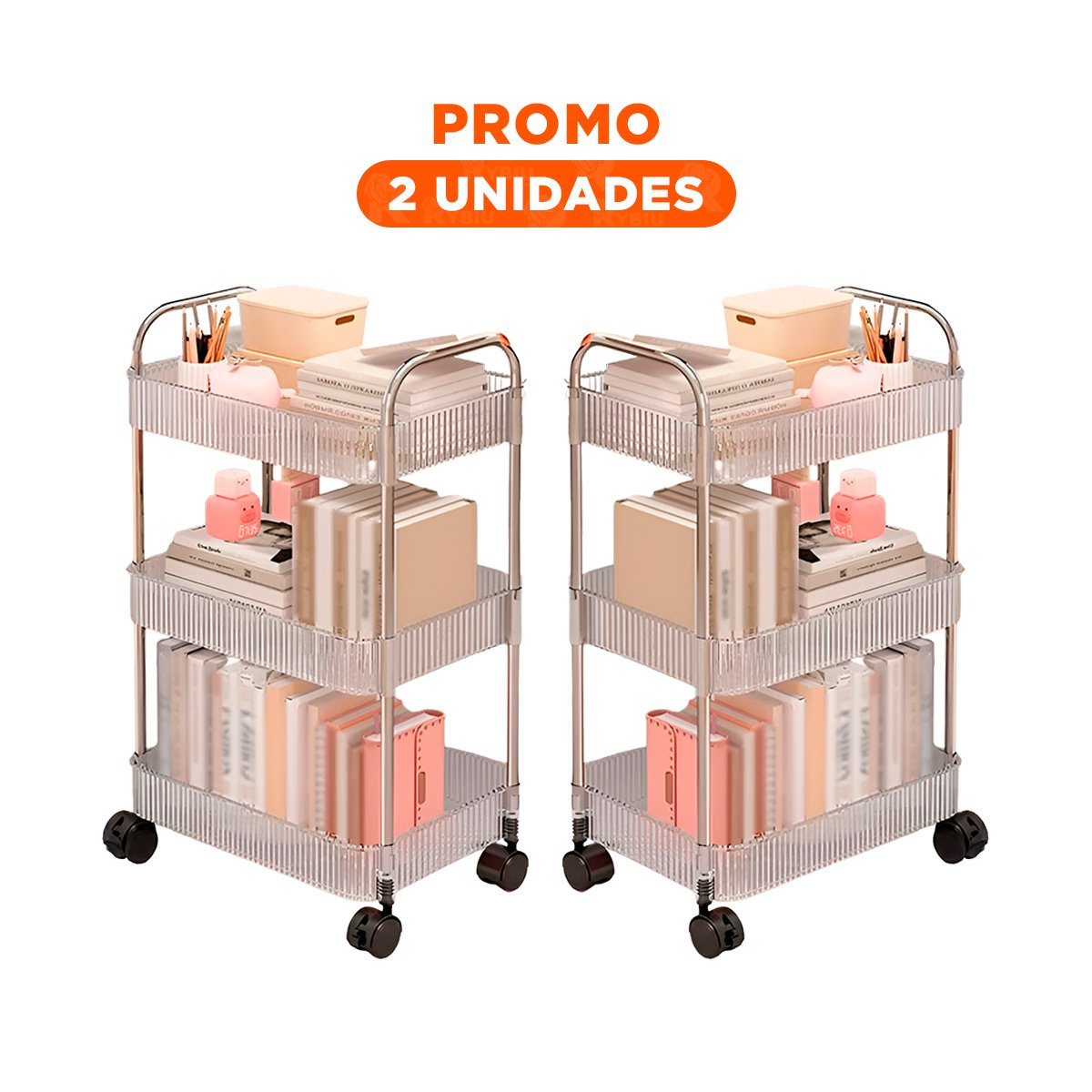 PACK2 ESTANTE MOVIL DE ACRILICO PARA COSMETICOS Y ACCESORIOS - 1